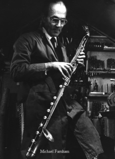 With one of the many instruments he extended. This one is a Selmer E flat alto with six extra semitones added.
